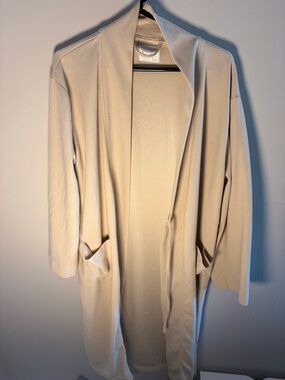 Light Beige Open Front Long Robe